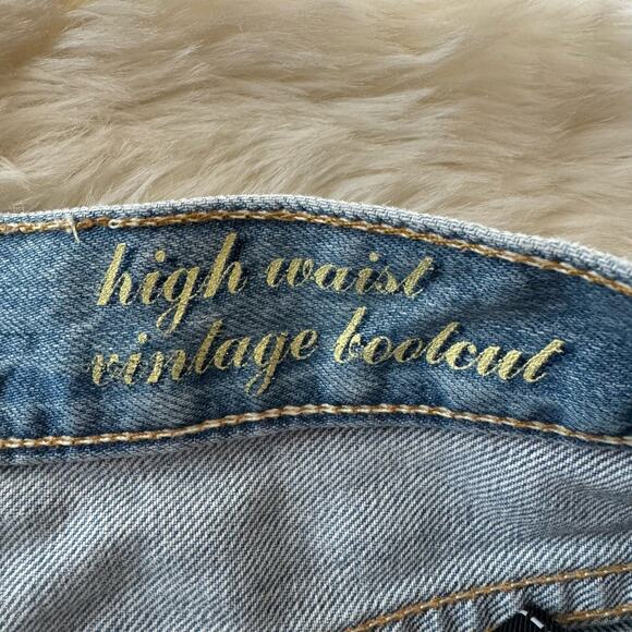 7 For All Mankind High Waist Vintage Bootcut Cut Off Denim Shorts 26 - Picture 6 of 13
